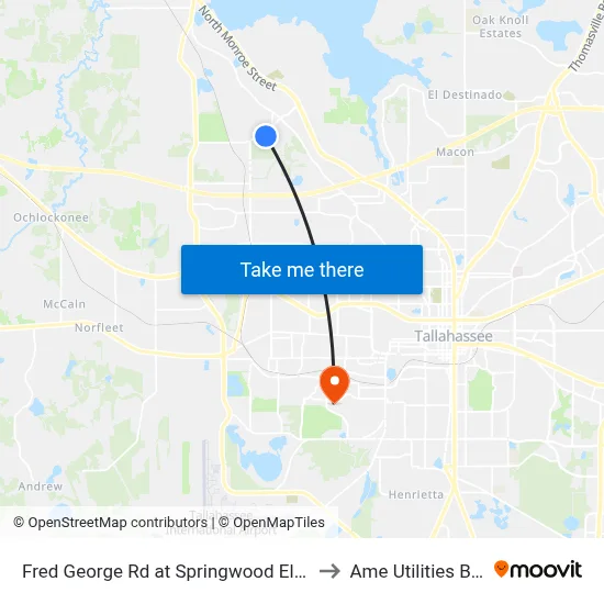 Fred George Rd at Springwood Elementary Sb to Ame Utilities Building map