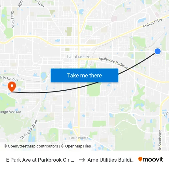 E Park Ave at Parkbrook Cir Wb to Ame Utilities Building map