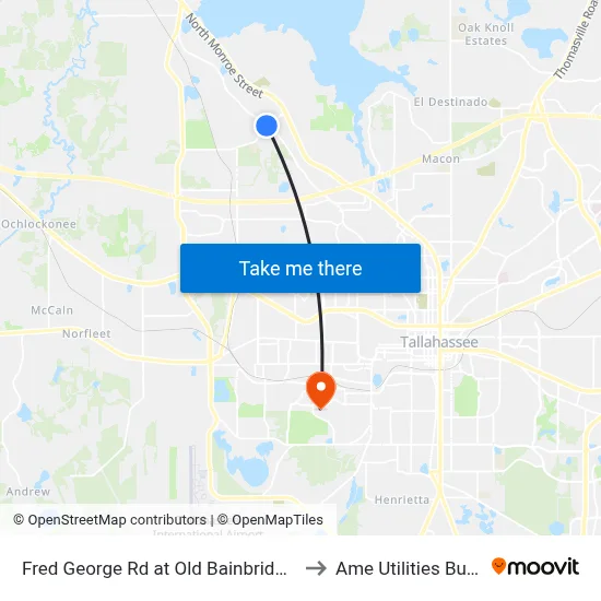 Fred George Rd at Old Bainbridge Rd Nb to Ame Utilities Building map