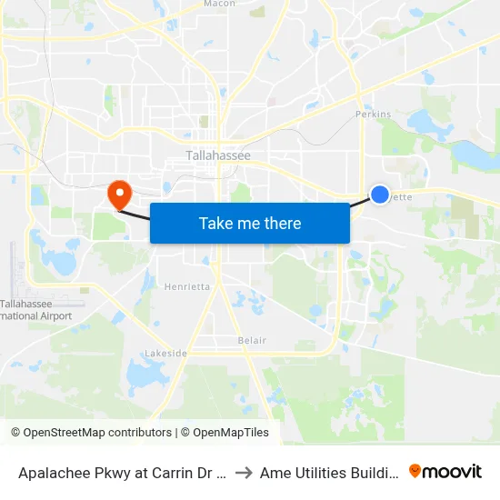 Apalachee Pkwy at Carrin Dr Eb to Ame Utilities Building map