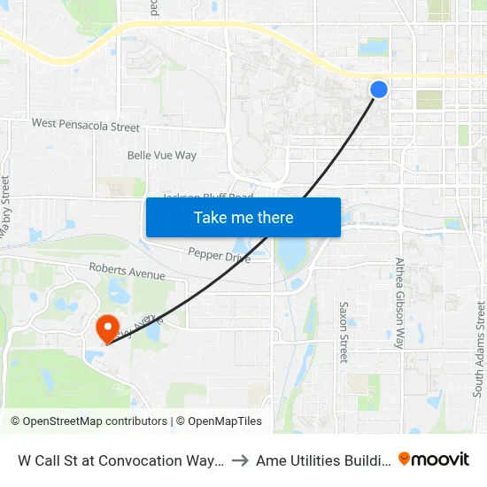 W Call St at Convocation Way Eb to Ame Utilities Building map