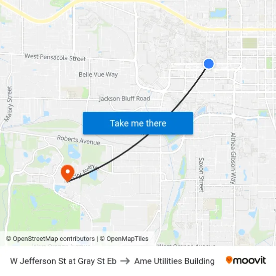 W Jefferson St at Gray St Eb to Ame Utilities Building map