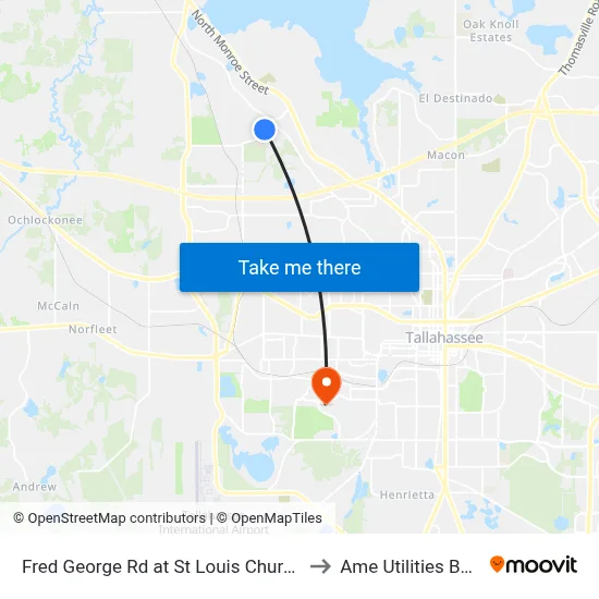 Fred George Rd at St Louis Church Way Sb to Ame Utilities Building map