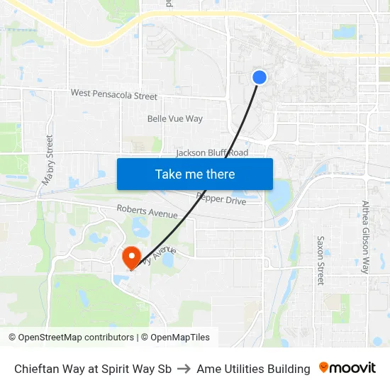 Chieftan Way at Spirit Way Sb to Ame Utilities Building map