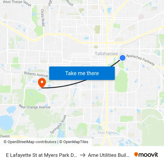 E Lafayette St at Myers Park Dr Wb to Ame Utilities Building map