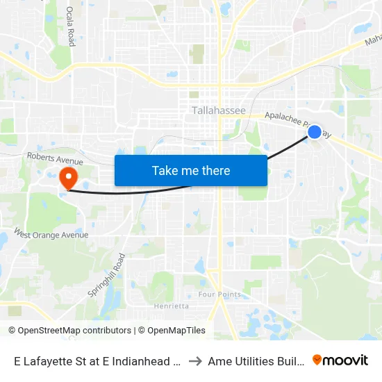 E Lafayette St at E Indianhead Dr Wb to Ame Utilities Building map