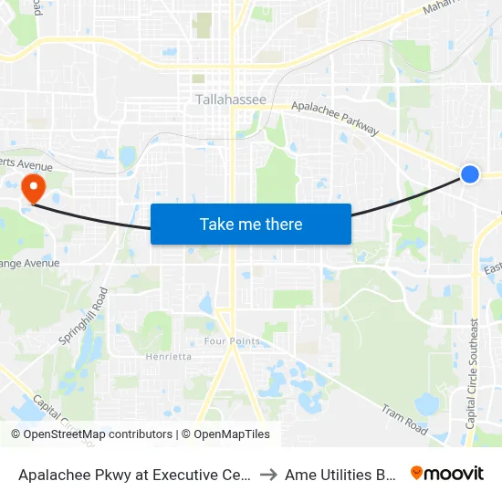 Apalachee Pkwy at Executive Center Dr Eb to Ame Utilities Building map