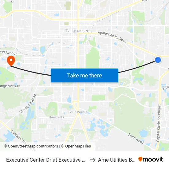 Executive Center Dr at Executive Center Cir Sb to Ame Utilities Building map