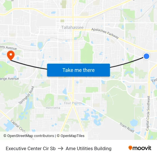 Executive Center Cir Sb to Ame Utilities Building map