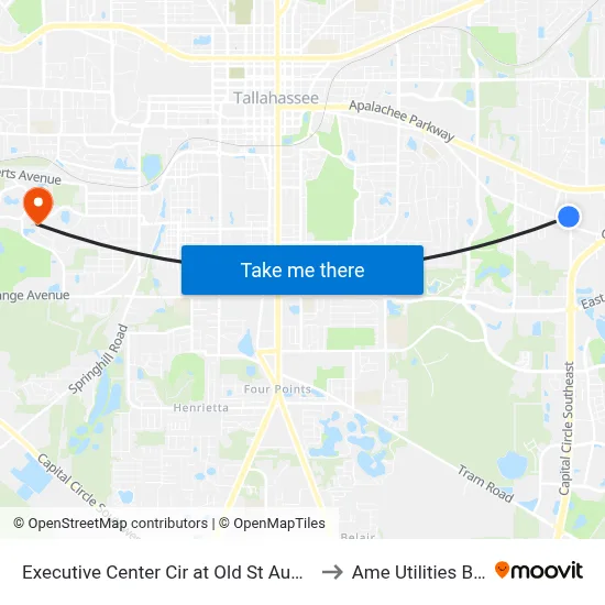 Executive Center Cir at Old St Augustine Rd Sb to Ame Utilities Building map
