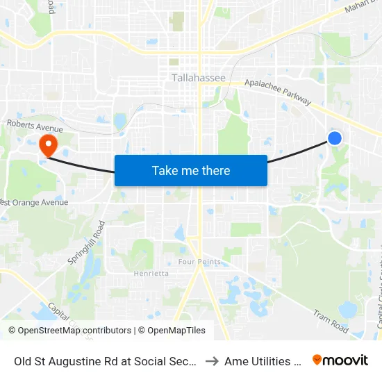 Old St Augustine Rd at Social Security Office Wb to Ame Utilities Building map