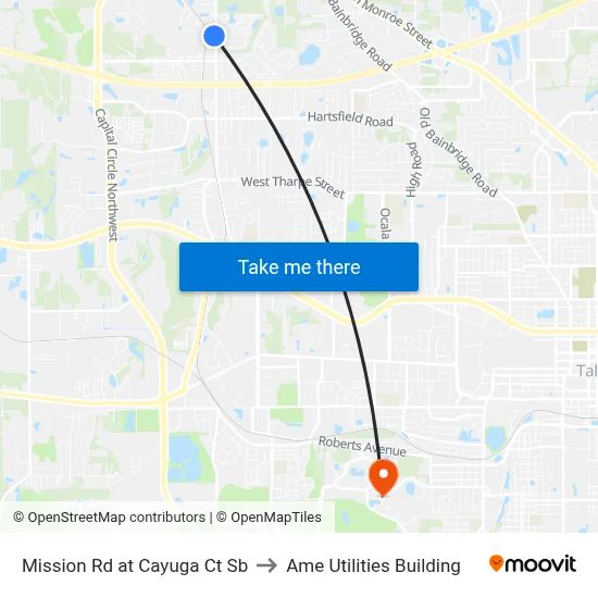 Mission Rd at Cayuga Ct Sb to Ame Utilities Building map