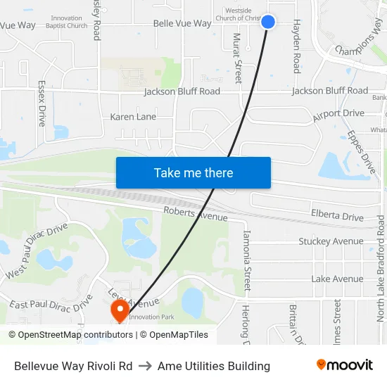 Bellevue Way Rivoli Rd to Ame Utilities Building map