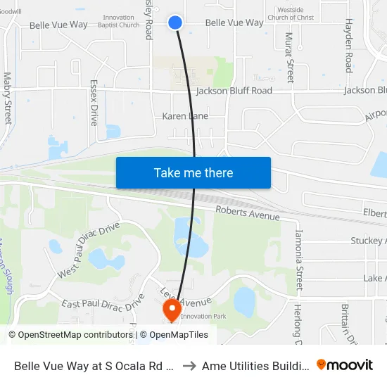 Belle Vue Way at S Ocala Rd Wb to Ame Utilities Building map