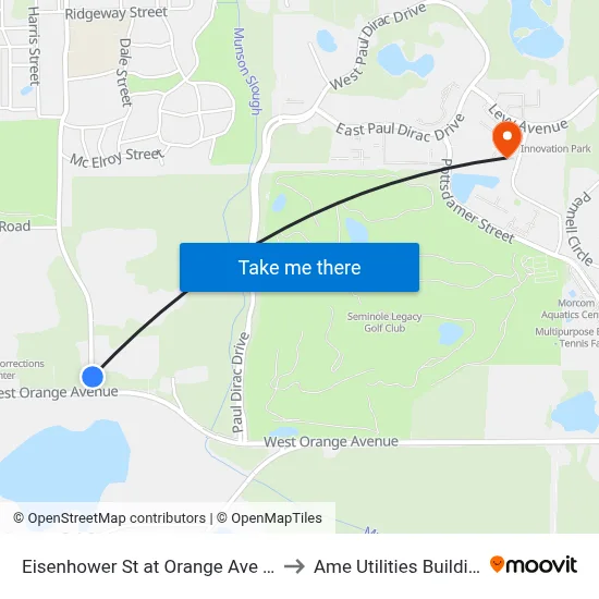 Eisenhower St at Orange Ave Nb to Ame Utilities Building map