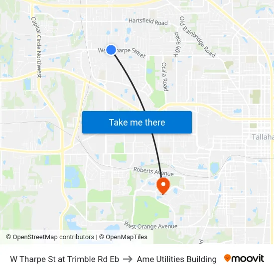 W Tharpe St at Trimble Rd Eb to Ame Utilities Building map