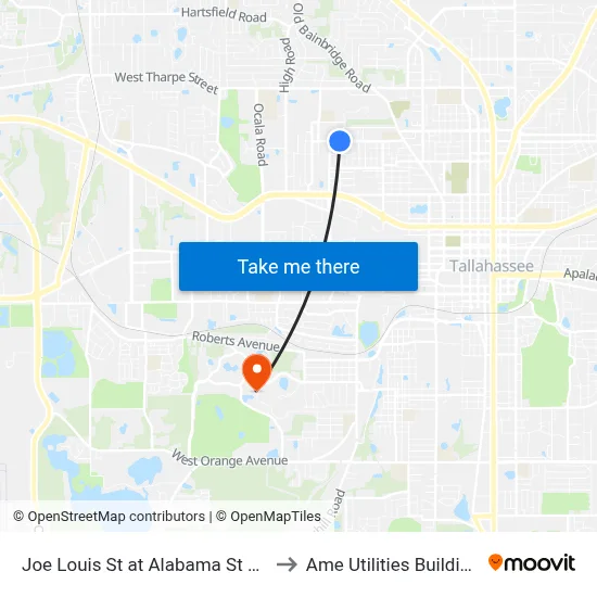Joe Louis St at Alabama St Sb to Ame Utilities Building map