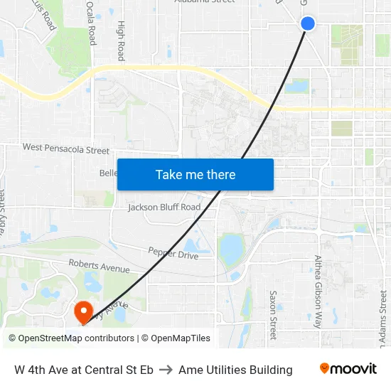 W 4th Ave at Central St Eb to Ame Utilities Building map