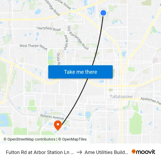 Fulton Rd at Arbor Station Ln Wb to Ame Utilities Building map
