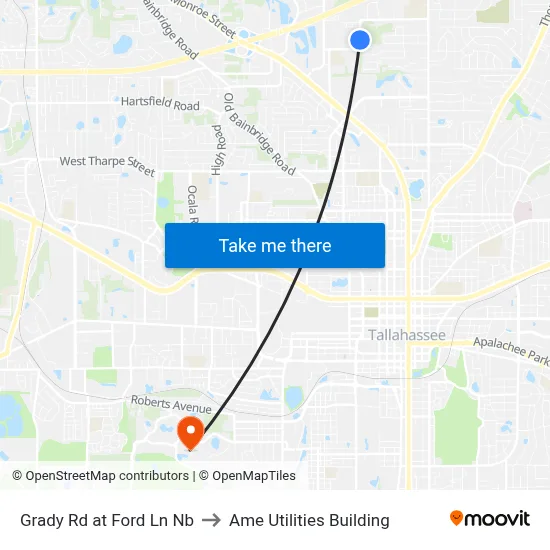 Grady Rd at Ford Ln Nb to Ame Utilities Building map