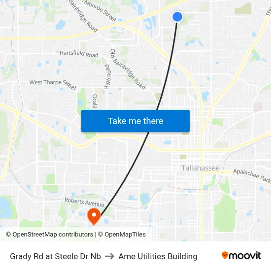 Grady Rd at Steele Dr Nb to Ame Utilities Building map