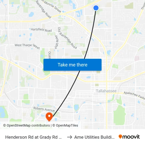 Henderson Rd at Grady Rd Wb to Ame Utilities Building map