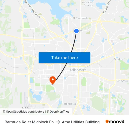 Bermuda Rd at Midblock Eb to Ame Utilities Building map