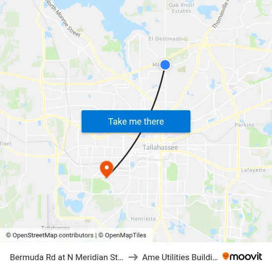 Bermuda Rd at N Meridian St Eb to Ame Utilities Building map