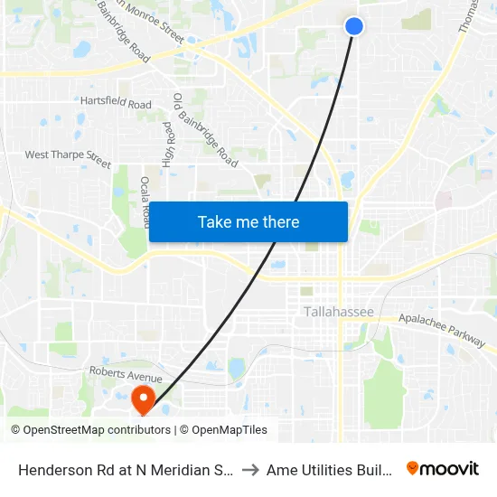 Henderson Rd at N Meridian St Wb to Ame Utilities Building map