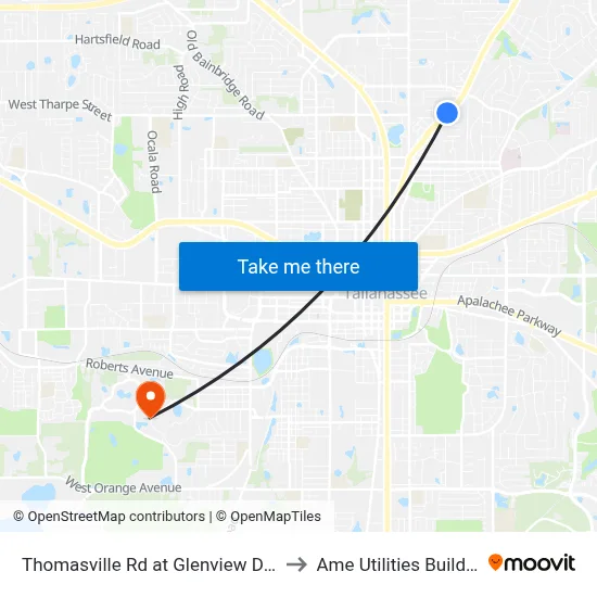 Thomasville Rd at Glenview Dr Sb to Ame Utilities Building map