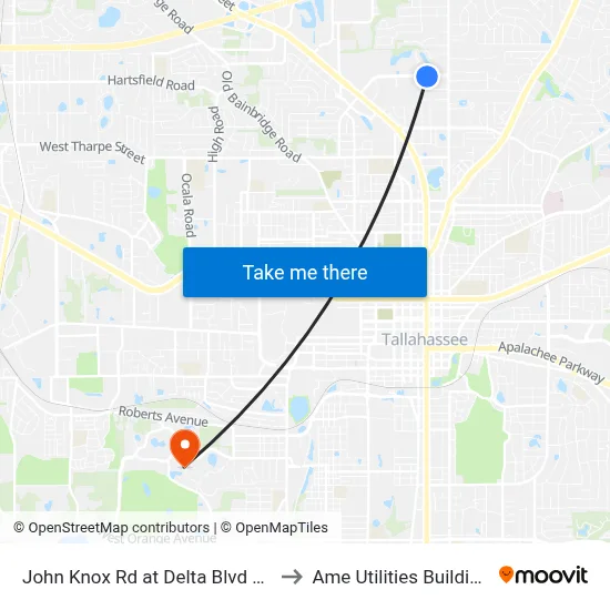 John Knox Rd at Delta Blvd Eb to Ame Utilities Building map