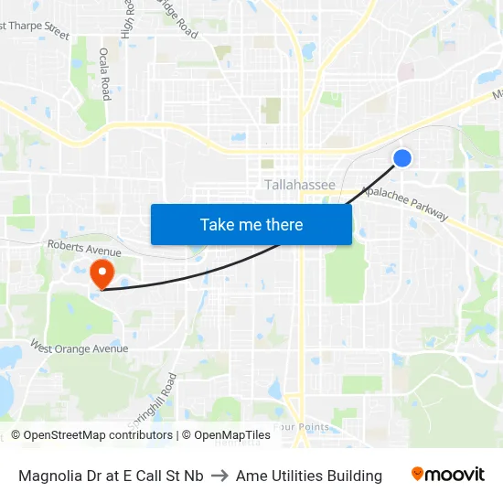 Magnolia Dr at E Call St Nb to Ame Utilities Building map