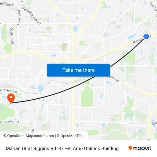 Mahan Dr at Riggins Rd Eb to Ame Utilities Building map