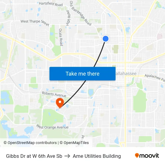 Gibbs Dr at W 6th Ave Sb to Ame Utilities Building map