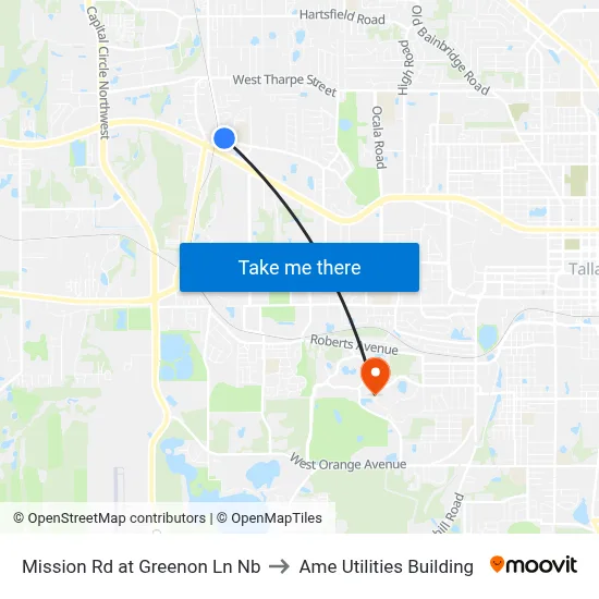 Mission Rd at Greenon Ln Nb to Ame Utilities Building map