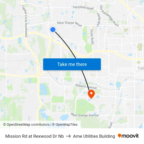Mission Rd at Rexwood Dr Nb to Ame Utilities Building map