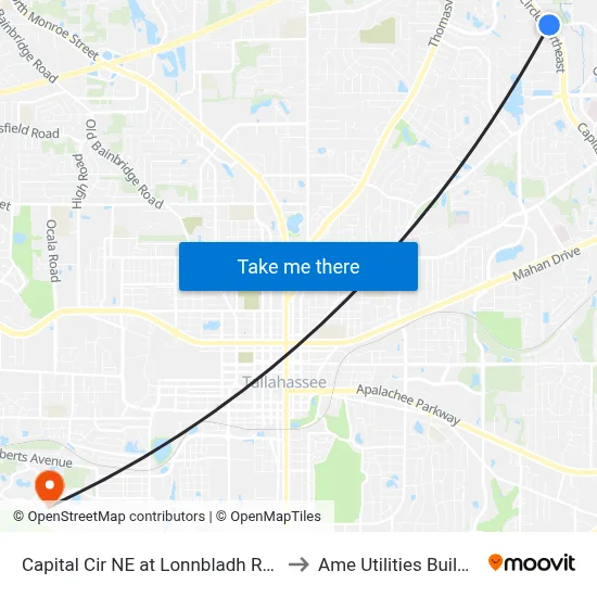 Capital Cir NE at Lonnbladh Rd Nb to Ame Utilities Building map