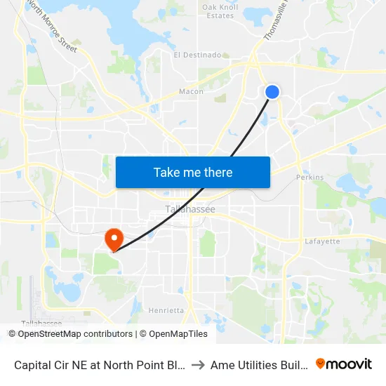 Capital Cir NE at North Point Blvd Nb to Ame Utilities Building map