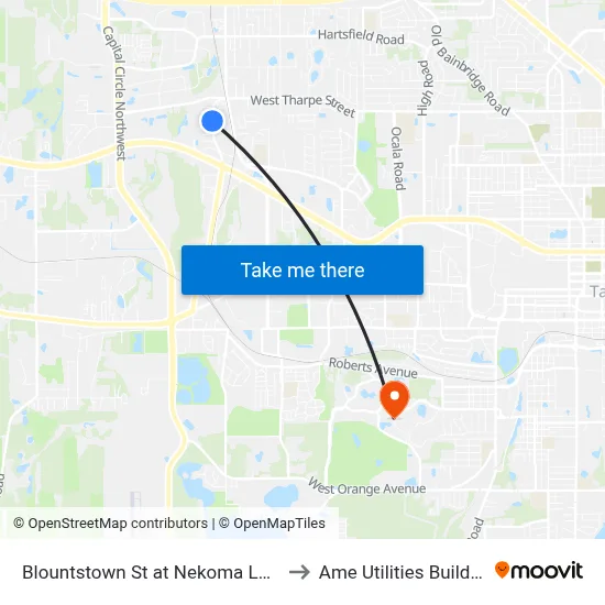 Blountstown St at Nekoma Ln Sb to Ame Utilities Building map