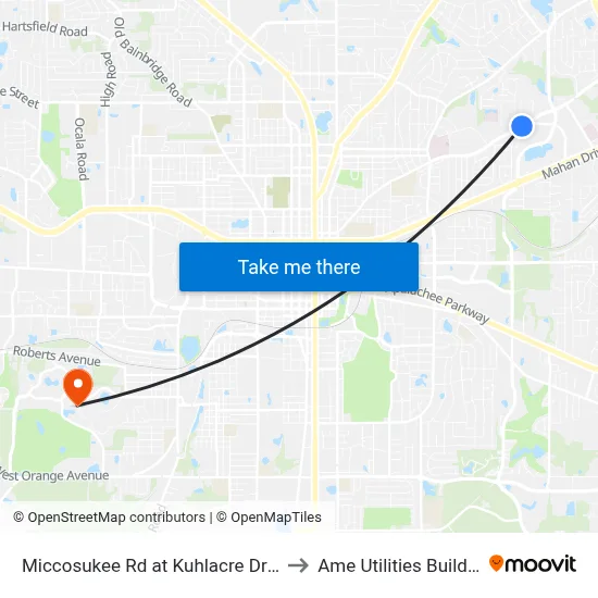 Miccosukee Rd at Kuhlacre Dr Wb to Ame Utilities Building map