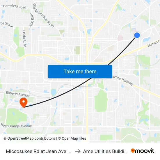 Miccosukee Rd at Jean Ave Wb to Ame Utilities Building map