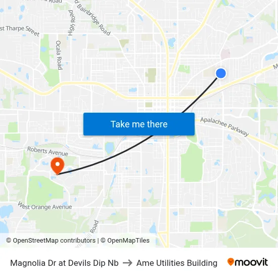 Magnolia Dr at Devils Dip Nb to Ame Utilities Building map