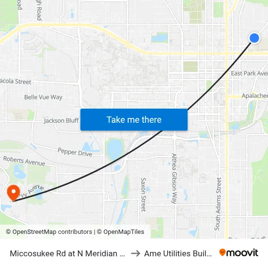 Miccosukee Rd at N Meridian St Eb to Ame Utilities Building map
