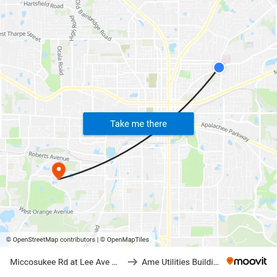 Miccosukee Rd at Lee Ave Wb to Ame Utilities Building map