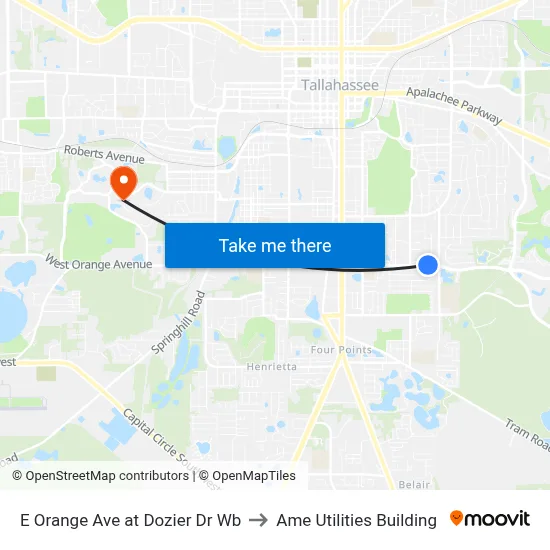 E Orange Ave at Dozier Dr Wb to Ame Utilities Building map