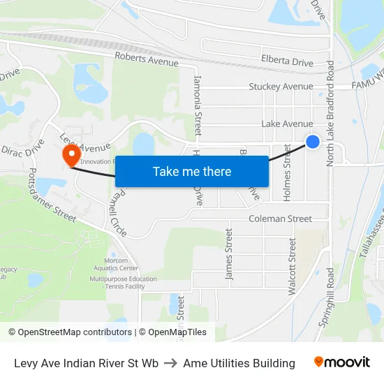 Levy Ave Indian River St Wb to Ame Utilities Building map