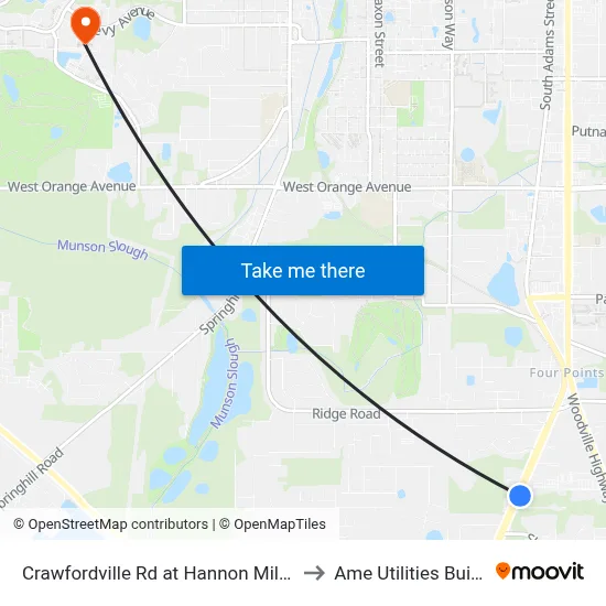 Crawfordville Rd at Hannon Mill Rd Nb to Ame Utilities Building map