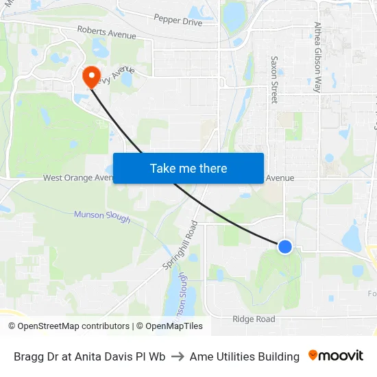 Bragg Dr at Anita Davis Pl Wb to Ame Utilities Building map
