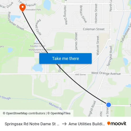 Springsax Rd Notre Dame St Wb to Ame Utilities Building map