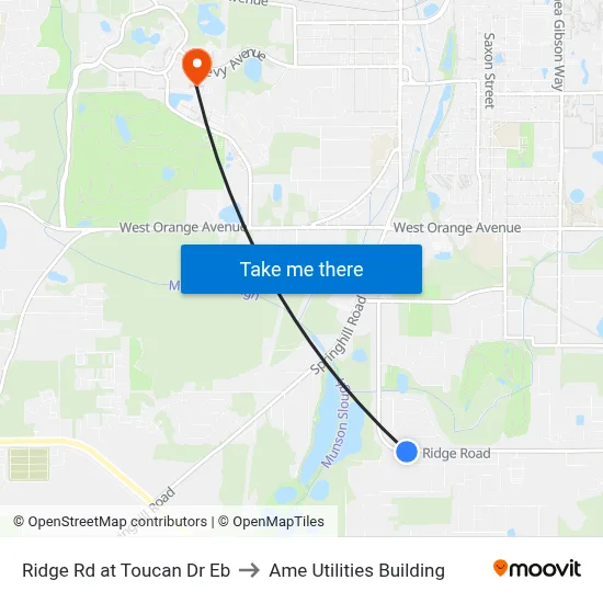 Ridge Rd at Toucan Dr Eb to Ame Utilities Building map